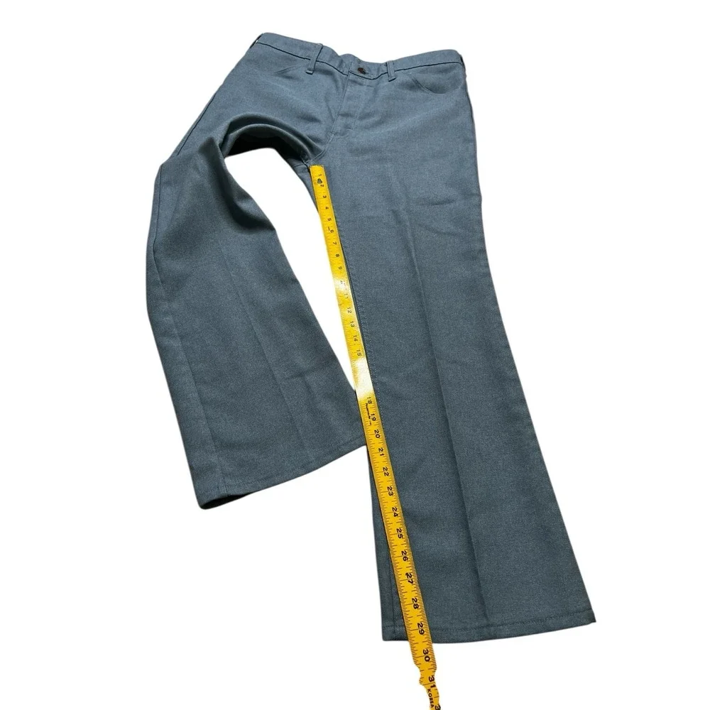 Wrangler Pants Mens 36x30 Blue Regular Fit Vintage Western Polyester Trousers - Picture 7 of 9